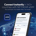 NETGEAR Nighthawk 5G Mobile Hotspot M7 with eSIM or SIM | Portable WiFi 7 Router for Travel in 140+ Countries | Supports 32 Devices | Unlocked 5G/4G LTE | 3.6Gbps Speed | AT&T  T-Mobile (MH7150)