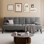 Meilocar 64" Futon Sofa Bed, Convertible Loveseat with 2 Cup Holders, Small Couch with 3 Adjustable Angles & Armrests, Sleeper Sofa for Small Apartment, Office, Dark Grey | small couch
