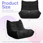Hobestluk Bean Bag Chair with Memory Foam Ultra Soft Faux Fur Fabric Ergonomic Design Small Bean Bag Couch Beanbag Chair for Living Room Bedroom Playroom(Black Plush Medium)