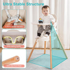 High Chair, 6 in 1 Wooden Convertible High Chairs for Babies and Toddlers, Booster Seat with Double Tray & Reversible Footrest Baby Highchair, 5-Point Harness Baby Feeding Chair, Beige