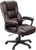 Furmax Office Executive Chair High Back Adjustable Managerial Home Desk Chair, Swivel Computer PU Leather Chair with Lumbar Support (Brown)