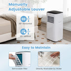COSTWAY Portable Air Conditioner, 9000 BTU Portable AC with Built-in Dehumidifier, 24H Timer, Smart Sleep Mode, LED Touch Panel for Cooling Rooms up to 280 Sq.Ft, Remote Control & Window Kit Included