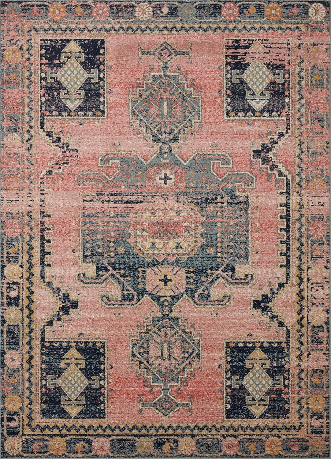 Loloi Jocelyn Collection JOC-06 Rose/Rose 7'-10" x 10' .38" Thick Area Rug
