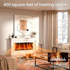 50” Smart Electric Fireplace with Voice Control, Realistic Flame, Crackling Sound, Wall Mounted or Recessed Fireplace Insert, App/Remote Control, Logs & Crystals Included for Living Room,Bedroom