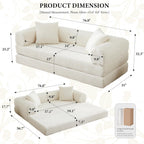 Boneless Couch Versatile Couches for Living Room No-Install Sofa Bed Corduroy Futon Soft Cloud Couch with Pillows for Bedroom Game Movie
