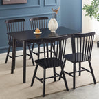 Black Windsor Dining Chairs Set of 4 Wooden Dining Chairs Spindle Back Dining Room Chairs, Modern Farmhouse Solid Wood Kitchen Chairs for Living Room, Restaurant, Cafe
