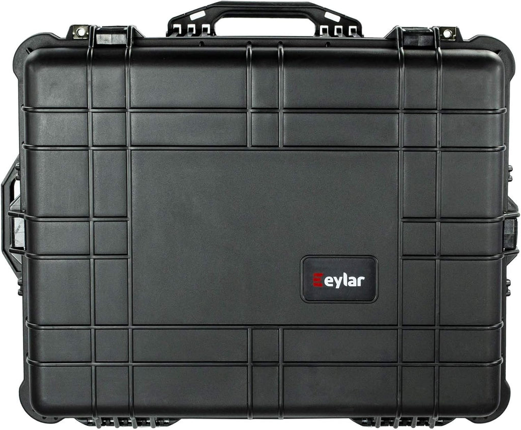 Eylar XL 23.75" Protective Roller Camera Hard Case for Cameras  Drones  Tools  and AV Equipment with IP67 Waterproof  Shock Resistant  and Customizable Foam Inserts (Black)