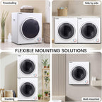 Portable Dryers for Laundry 1500W, 3.5 cu.ft Apartment Dryer with 4 drying Mode, Front Load Electric Dryer for RVs and Apartments, White