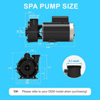 SPA Pump  4HP Hot Tub Pump - 2 Speed LX SPA Pumps Motor 220-240V  2" Port  56 Frame (Model: 56WUA400-II)