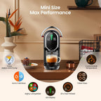 Magician1 Mini Espresso Machine for Nespresso Original, Dolce Gusto, Lavazza Blue, ESE Pods, 19-Bar Coffee Machine for Ground Coffee, Coffee Maker with adjustable Temp & Cup Size, 21oz Reservoir