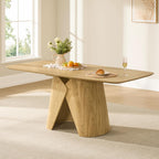 CHITA 71" Modern Dining Table for 6-8, Rectangle Dining Table with Bentwood Legs, Wood Dinner Table for Kitchen & Dining Room, Oak Venner