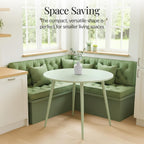 Best Choice Products Round 35.5in Dining Table for 4 w/Sturdy Wood Finish Steel Legs, Mid Century Modern, Space-Saving, Small Space Circle Dinette for Home, Kitchen, Apartment - Sage Green