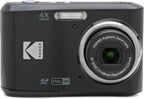 KODAK Pixpro FZ45 Digital Camera Bundle  Includes: SanDisk 64GB SDXC Memory Card  Spare Batteries and Card Reader (4 Items) (Black)