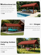 10 x 20 Ft Carport Replacement Cover, Heavy Duty Outdoor Car Tarp Canopy, Waterproof & UV Protected Tear Oxford Tarp with Ball Bungees (Frame is Not Included)