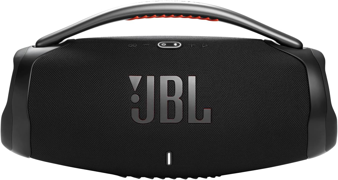 JBL Boombox 3 Black Portable Bluetooth Speaker with Massive Sound  Deepest Bass  IPX7 Waterproof  24H Playtime  PartyBoost