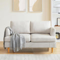 Loveseat Sofa 56", Couches for Spaces, Mid Century Love Seat Couches for Living Room, Upholstered 2-Seater Couch for Bedroom, Waiting Room, Beige