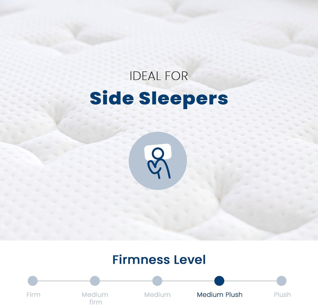 Coolvie Twin XL Mattress 14 Inch, Gel Memory Foam Bed in a Box, Adaptive Support Breathable Hybrid Mattresses with CertiPUR-US Certified, Double Cooling Individually Coil & Medium Plush Support