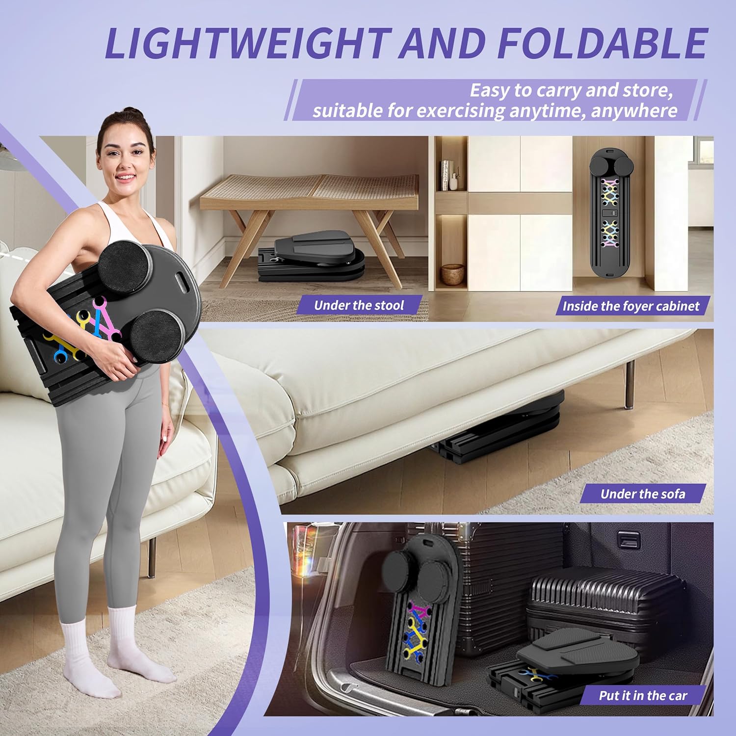 Pilates Board Reformer 15-in-1: Split & Foldable Design, Portable Home Gym with Digital Display, Resistance Bands, Balance Board for Women's Full Body & Core Training