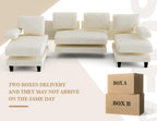 Txtin's U Shaped Sectional Couches for Living Room, 111 Inch Modular Sofa with Double Chaise, Large Lounge Couch for Apartment, Warm White
