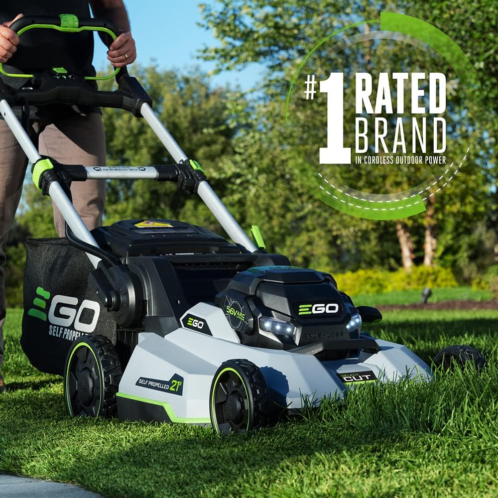 EGO POWER+ Electric Lawn Mower  Self-Propelled Cordless with Select Cut and Touch Drive  Includes 56V 7.5Ah Battery and Rapid Charger – LM2135SP