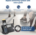 VTech IS8128-41 Super Long Range 4-Handset DECT 6.0 Cordless Phone for Home with Answering Machine, 2300 ft Range, Call Blocking, Bluetooth Connect to Cell, Intercom