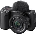 Sony Alpha ZVE10 II - APS-C Interchangeable Lens Mirrorless Content Creators' Camera - Black - with Lens