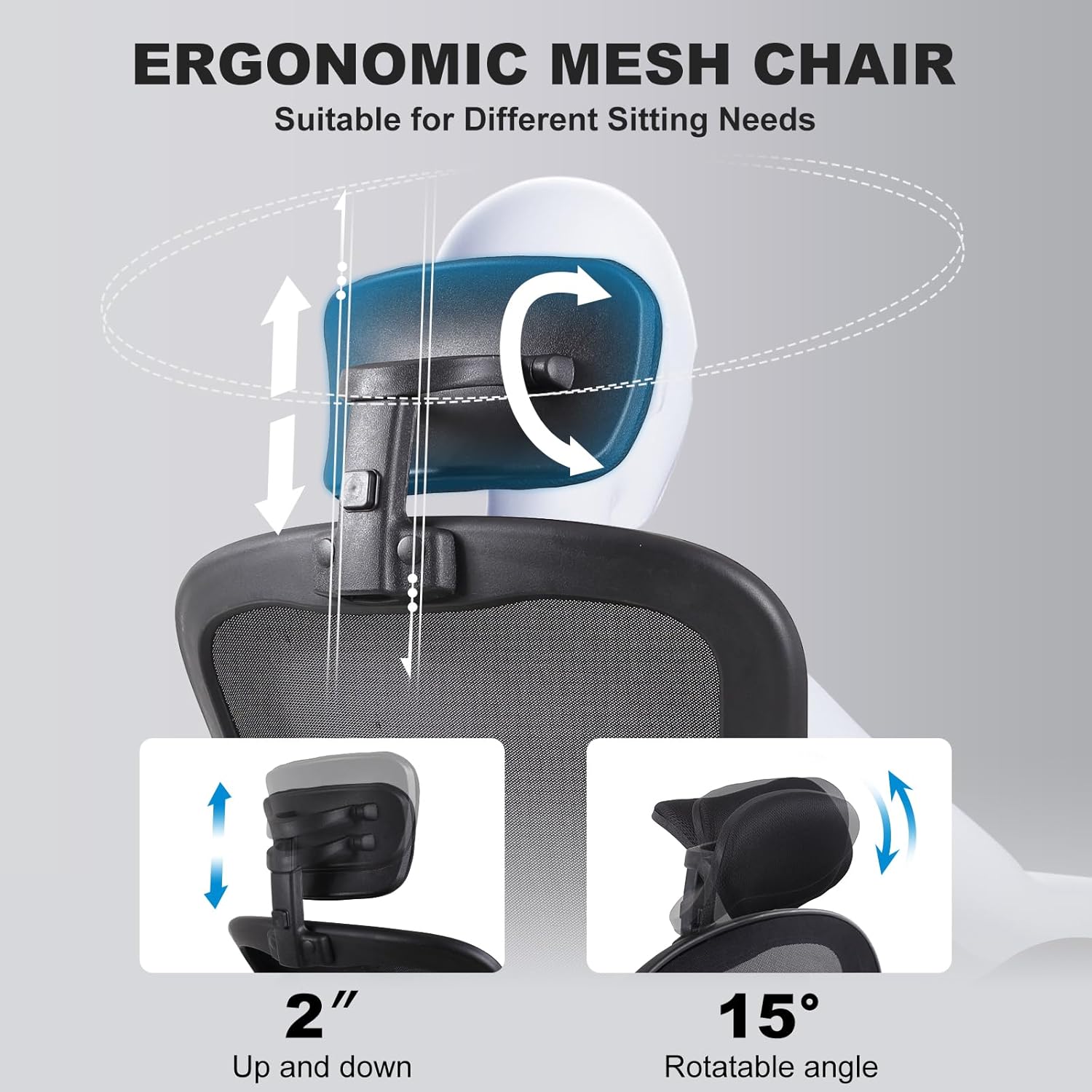 8 Pack Ergonomic Office Chair with 3D Adjustable Headrest, Mesh Home Office Desk Chairs with Lumbar Support & Flip-Up Armrests for Office, Home and Conference Room(8 Pack)