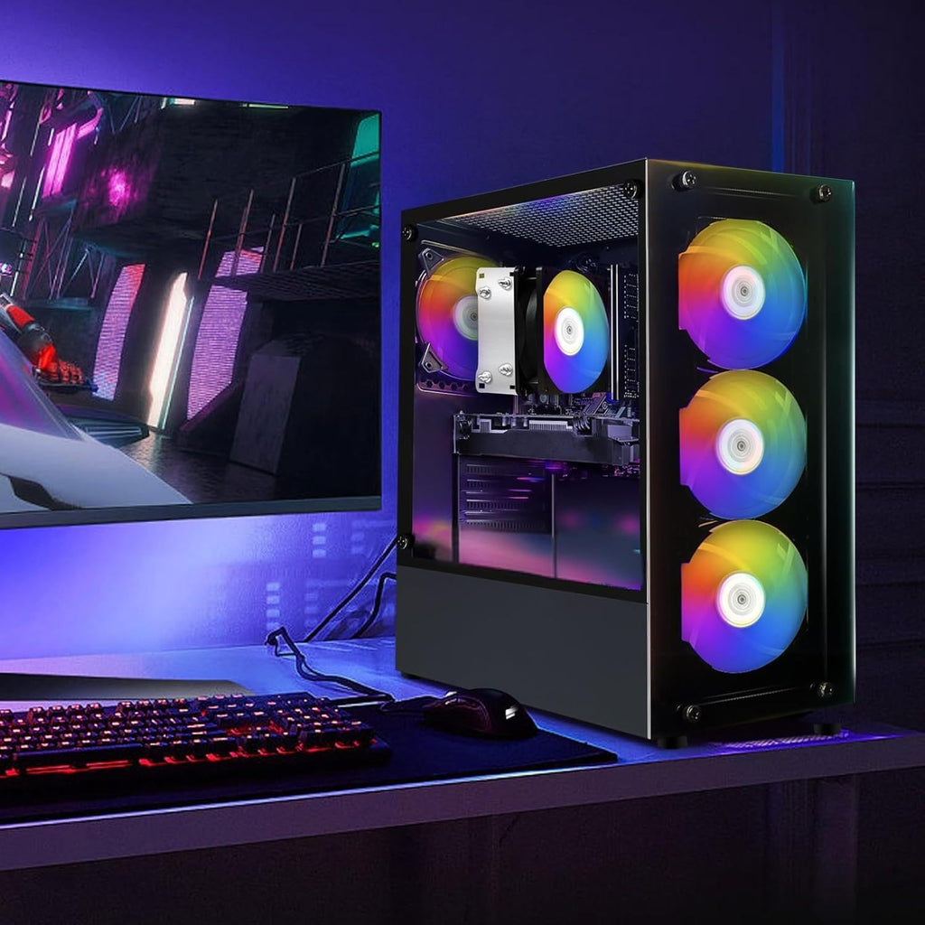 STGAubron Gaming PC Desktop Computer  AMD Ryzen 5 2600 up to 3.9G  GeForce RTX 2060 6G  16G DDR4  512G SSD  600M WiFi  BT 5.0  RGB Fan x4  Windows 11 Home