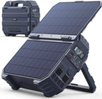 BROWEY 1600W (3200W Peak) Portable Power Station  1024Wh LiFePO4 Battery with Built-in Solar Panel  100W USB-C PD  Solar Generator for Camping  RV  Home Backup  Emergency (Dark Blue)
