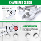 SK Flex-Head Ratcheting Wrench Set, Combination Wrench Set, 8-Piece, SAE 5/16" to 3/4", 72-Tooth, Premium CR-V Construction, with Rack Organizer