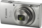 Canon PowerShot ELPH 180 Digital Camera Bundle (Silver) Compact Point and Shoot with Optical Zoom | Easy Controls Lightweight Design for Travel Family and Everyday Photography with Case and 64GB Card