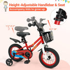 BABY JOY Kids Bike, 12 14 16 18 Inch Boys Girls Bike for 3-8 Years w/Training Wheels, 20 Inch Children Bicycle for 8+ Teens w/Kickstand, Handbrake, Coaster Brake & Removable Basket, Sporty Bicycle