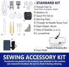 MILLEPUNTI MMA20 First Time Sewing Machine for Adults, 13 Built-in Stitches, Beginner Accessories Kit, Lightweight & Compact, DIY Sewing Projects for Seniors, Adults, New Home, Starters