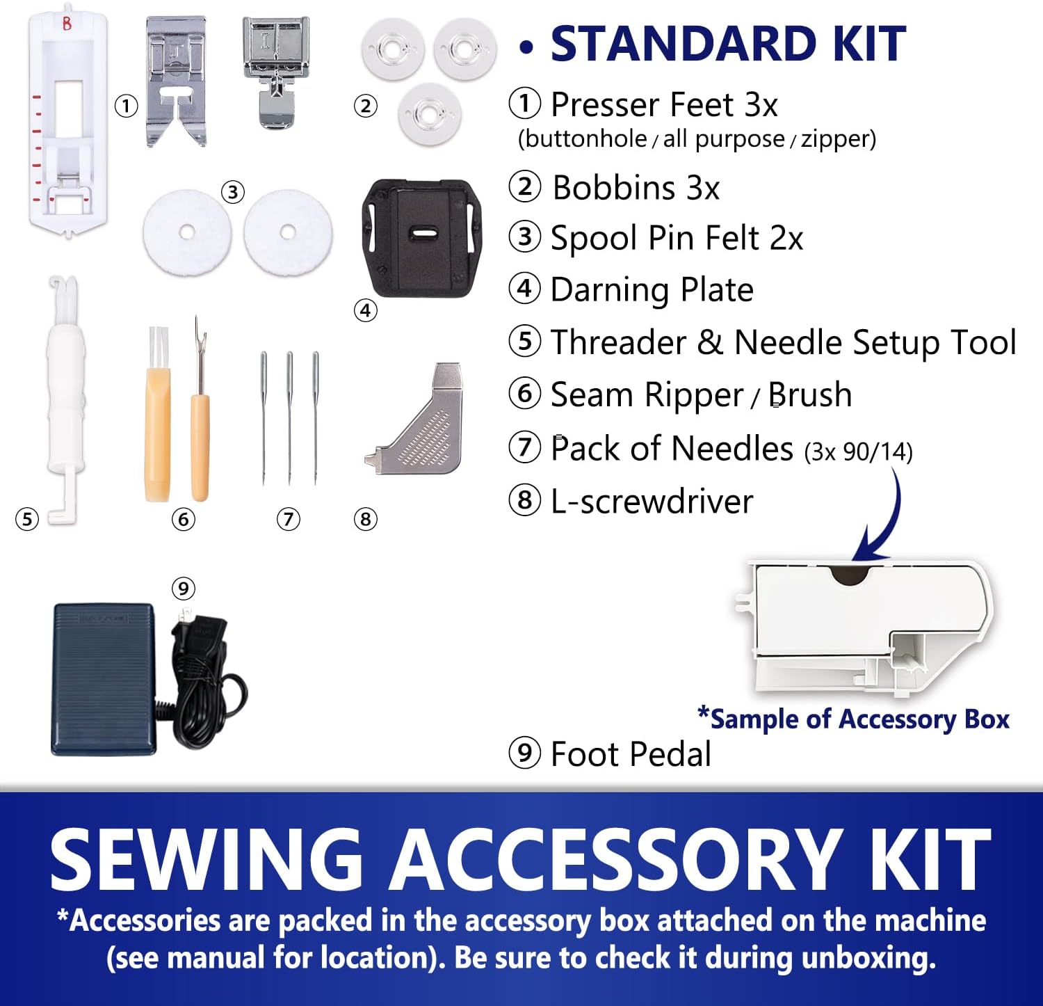 MILLEPUNTI MMA20 First Time Sewing Machine for Adults, 13 Built-in Stitches, Beginner Accessories Kit, Lightweight & Compact, DIY Sewing Projects for Seniors, Adults, New Home, Starters
