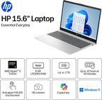 HP Touchscreen 15.6" FHD Business Laptop Computer | 2026 Edition | AMD Ryzen 5 (Up to 4.3GHz) | 8GB DDR5 RAM  256GB PCIe SSD | AI Copilot Key | Windows 11 with Office 365 for The Web • w/o Mouse