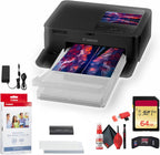 Canon SELPHY CP1500 Compact Photo Printer (Black) (5539C001) KP-36IP Color Ink and Paper Set + 64GB Memory Card + Cleaning Kit + Memory Card Wallet + Card Reader