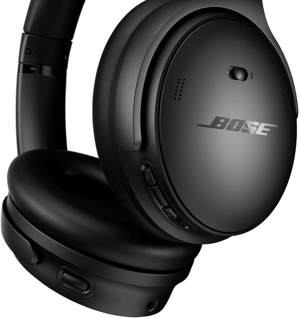 Bose QuietComfort Headphones - Wireless Bluetooth Headphones  Active Over Ear Noise Cancelling and Mic  USB-C Charging  Deep Bass  Up to 24 Hours of Playtime  Black