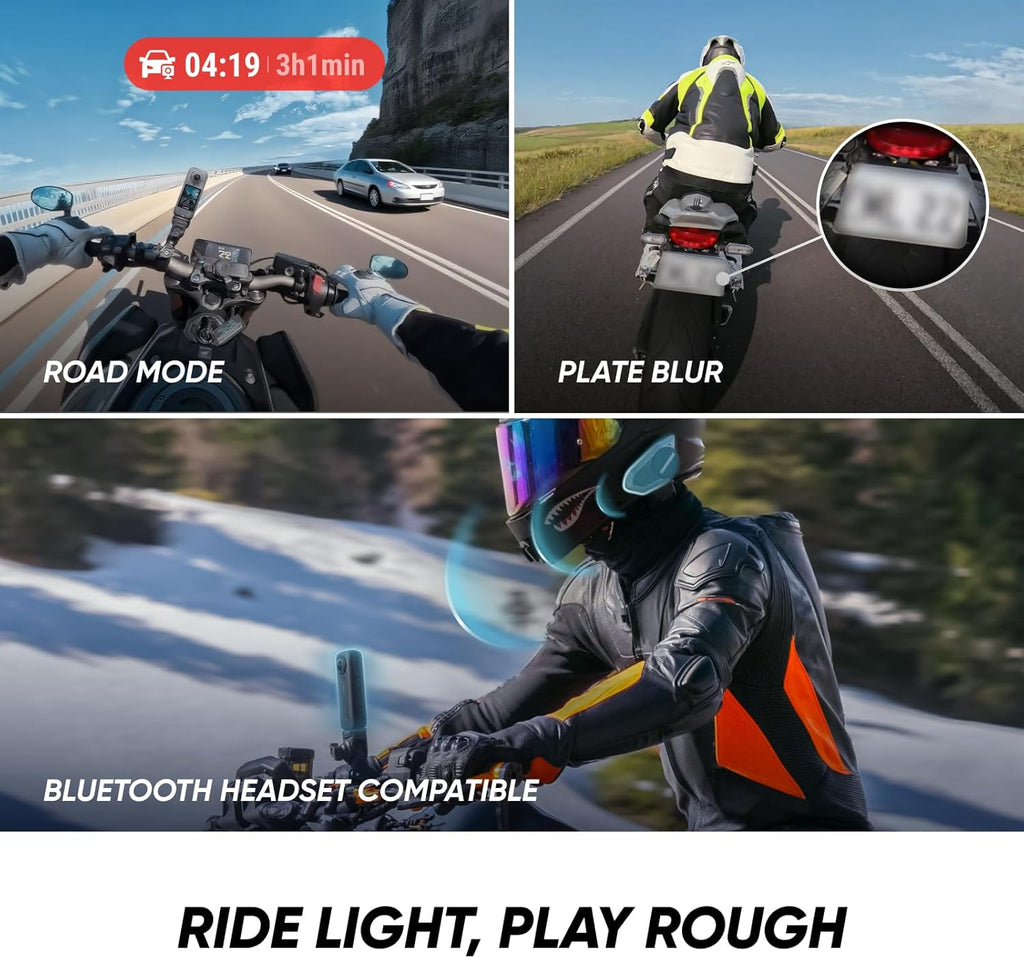 Insta360 X4 Air Motorcycle Ultimate Multiview Bundle - Lightweight 165g 8K 360 Camera  Invisible Selfie Stick  Replaceable Lenses  Shoot First & Frame Later  Built-in Wind Guard  Stabilization