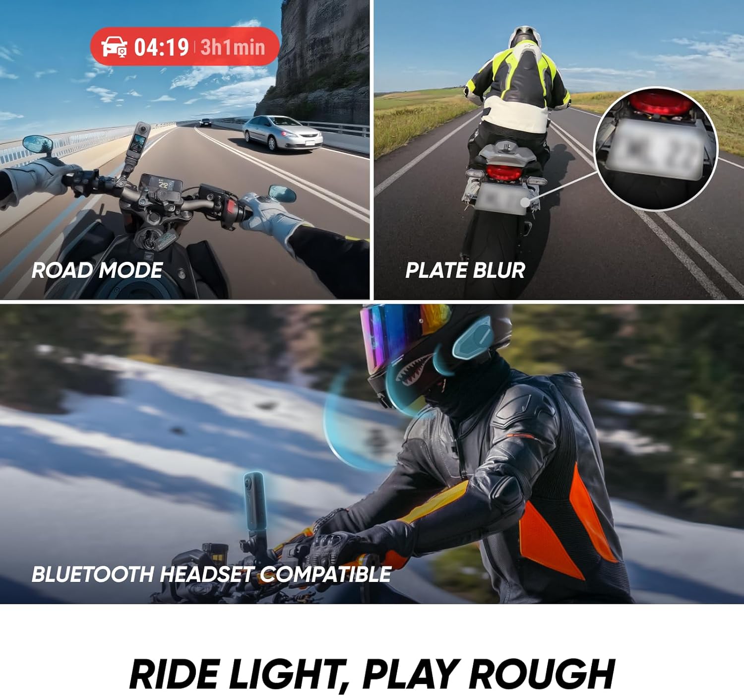 Insta360 X4 Air Motorcycle Ultimate Multiview Bundle - Lightweight 165g 8K 360 Camera  Invisible Selfie Stick  Replaceable Lenses  Shoot First & Frame Later  Built-in Wind Guard  Stabilization