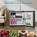 Midea WHS-65LB1 Mini Fridge, 1.6 Cu.ft Energy Star Certified Mini Refrigerator, Adjustable Thermostat, Reversible Door, Low Noise for Dorm, Office, Bedroom, Black