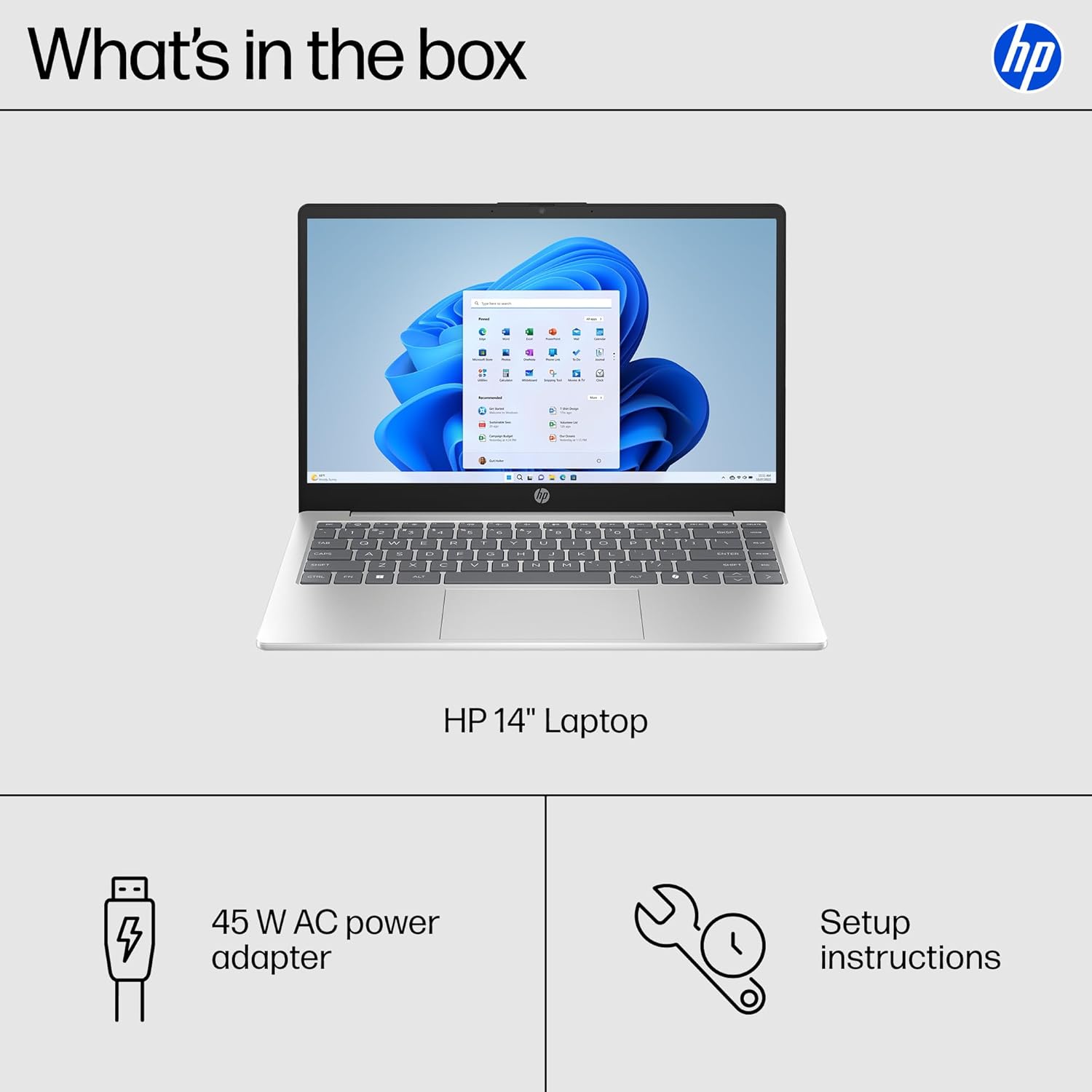 HP 14 inch Laptop  HD Display  Intel Core i3-N305  8 GB RAM  256 GB SSD  Intel UHD Graphics  Windows 11 Home in S Mode  Natural Silver  14-ep0299nr