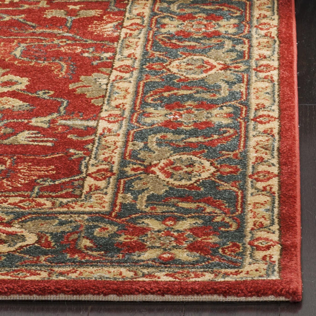 SAFAVIEH Mahal Collection Area Rug - 8' x 10', Red & Navy, Traditional Oriental Design, Non-Shedding & Easy Care, Ideal for High Traffic Areas in Living Room, Bedroom (MAH693F)