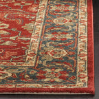 SAFAVIEH Mahal Collection Area Rug - 8' x 10', Red & Navy, Traditional Oriental Design, Non-Shedding & Easy Care, Ideal for High Traffic Areas in Living Room, Bedroom (MAH693F)