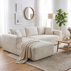 Shintenchi Boneless Couches for Living Room,Modular Sectional Sofa with 2 Cup Holders,Memory Foam Cloud Couch with L Shaped Oversized Chaise,No Assembly Needed Plush Corduroy Sofa