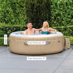 INTEX 28425EH PureSpa Bubble Massage Spa Set Outdoor Inflatable Portable Hot Tub  Includes Energy Efficient Spa Cover  Saltwater System Ready  4 Person  77in x 28in