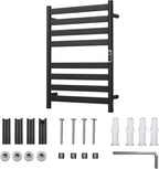 Heated Wall Mounted Electric Towel Warmer Rack,Timer & Temperature Control, 8 Bar Stainless Steel Towel Heater for Bathroom (Black, 8 Bars)