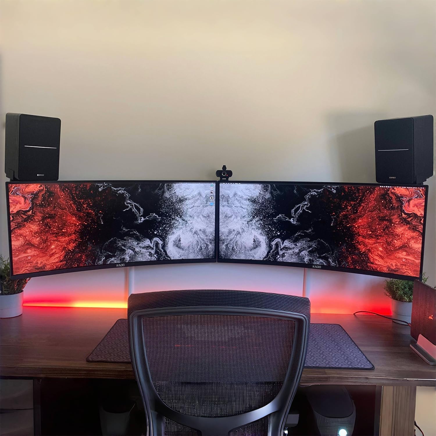 Kado Dual Gaming Monitor Setup - 2-Pack 34" Curved 1500R 21:9 Ultrawide 3440x1440 165Hz 1ms WQHD Computer Monitor  Stacked Setup AMD FreeSync Premium  VESA Mount HDMI DisplayPort Built-in Speakers