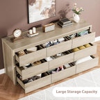 GarveeHome 9 Drawer Dresser for Bedroom, Wide Modern Chest of Drawers, Large Wood Dresser Wooden Storage Organizer for Living Room, Hallway Entryway