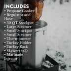 GasOne Large Turkey Fryer Set with Propane Burner – 30QT & 10QT Pots, Complete Set Outdoor Cooker for Turkey, Chicken, Crawfish, Crab, Shrimp