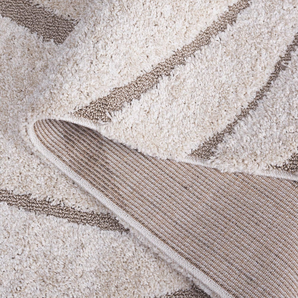 SAFAVIEH Florida Shag Collection Area Rug - 6' x 9', Cream & Beige, Non-Shedding & Easy Care, 1.2-inch Thick Ideal for High Traffic Areas in Living Room, Bedroom (SG471-1113)